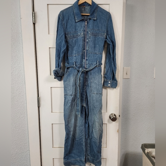 Free People Blue Denim Jumpsuit - Picture 1 of 7